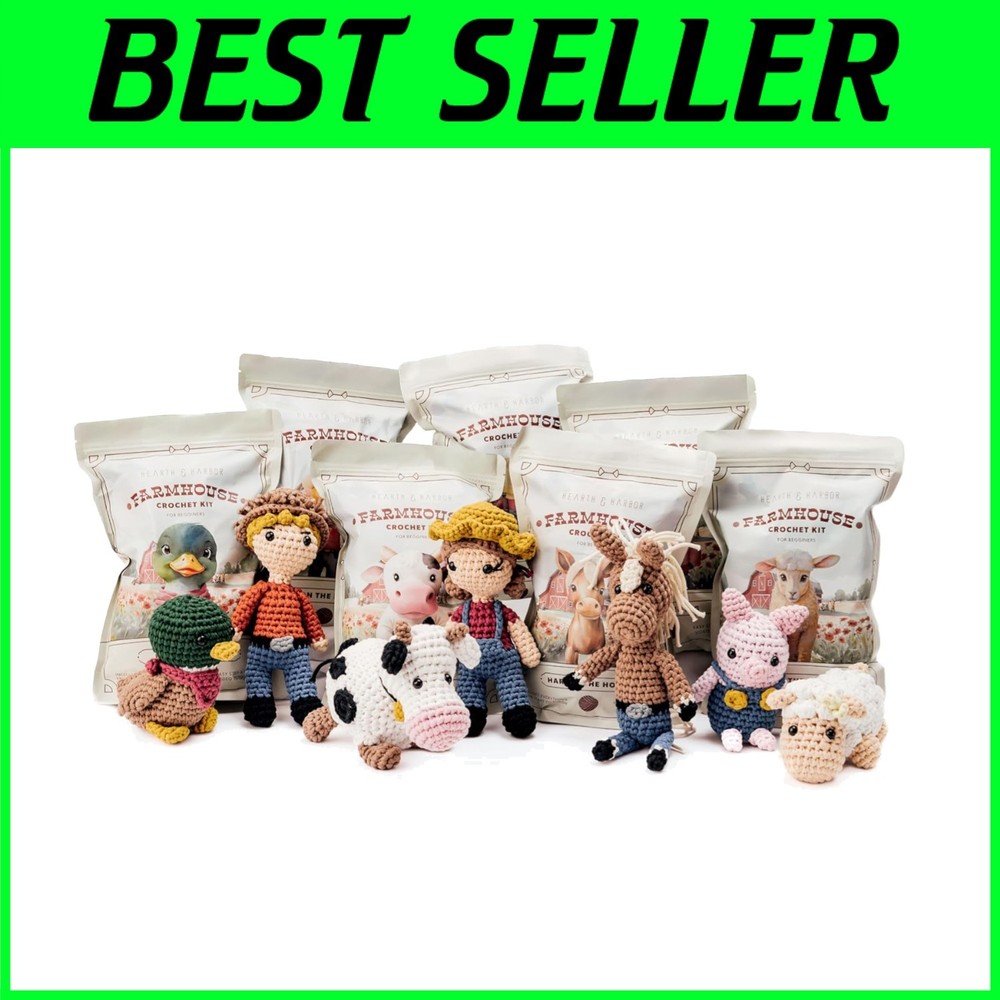 Crochet Animals Kit for Adults and Kids - Farm Collection