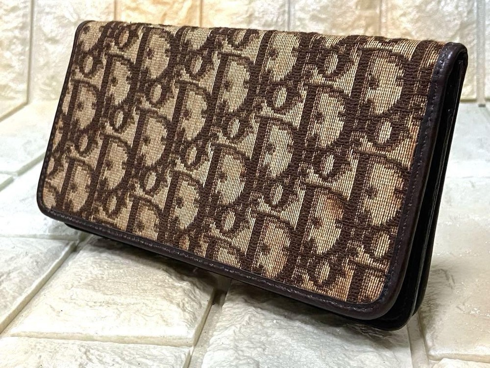 Vintage 90s Christian Dior Trotter Leather Wallet Pre-Owned
