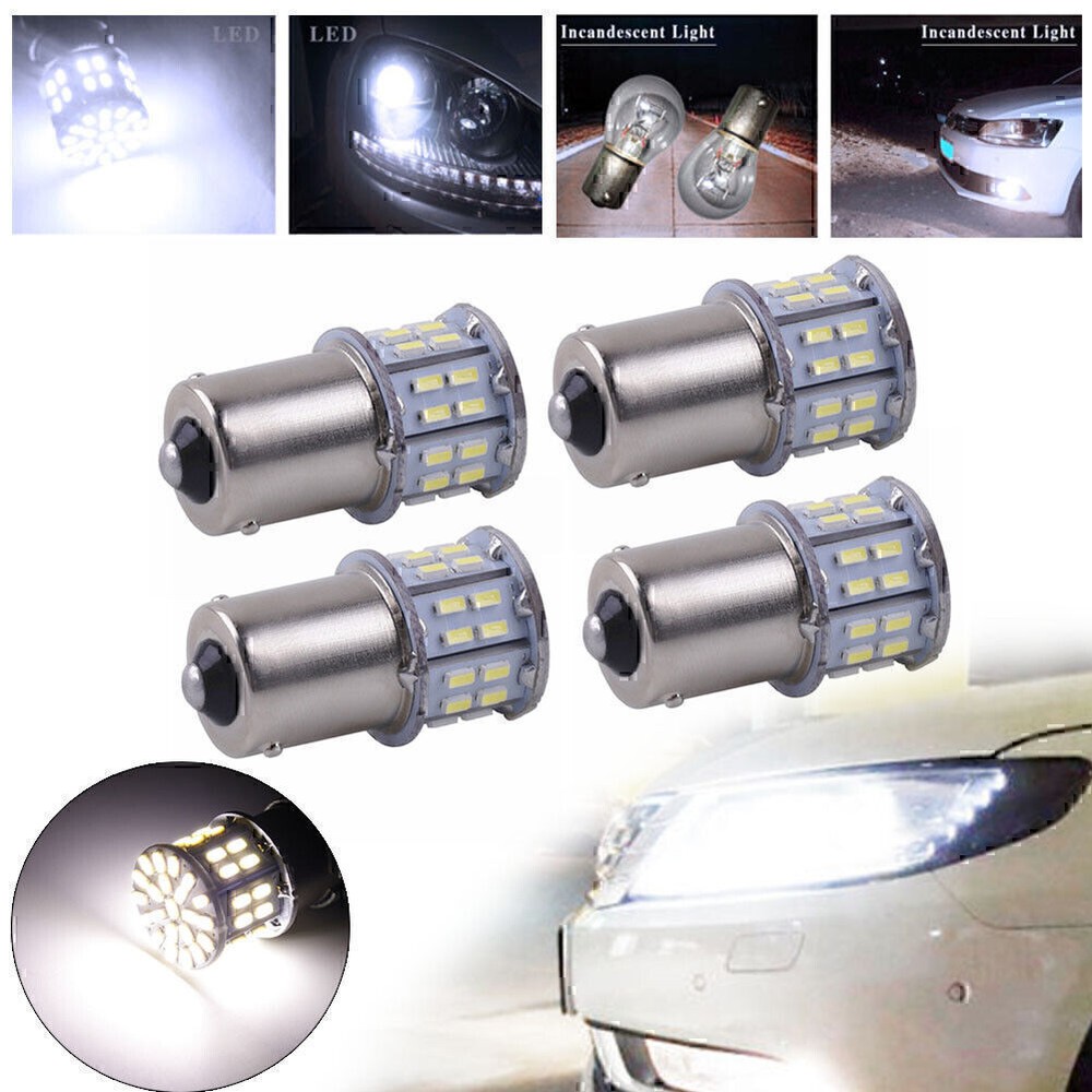4PCS White Car 1156382 Tail Turn Signal 50 SMD LED Bulb Lamp Light BA15S P21W