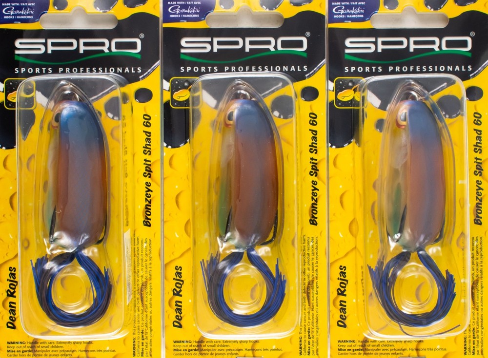 (LOT OF 3) SPRO BRONZEYE SPIT SHAD 60 1/2OZ SBESS60BLBH #42 BLUE BCK HRNG DM1371