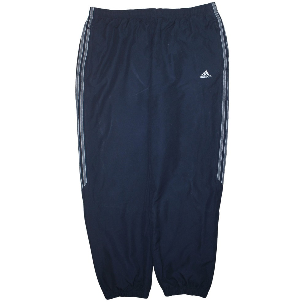 Adidas Mens Track Pants Navy Blue Nylon Breathable Tapered Elastic Waist XXL