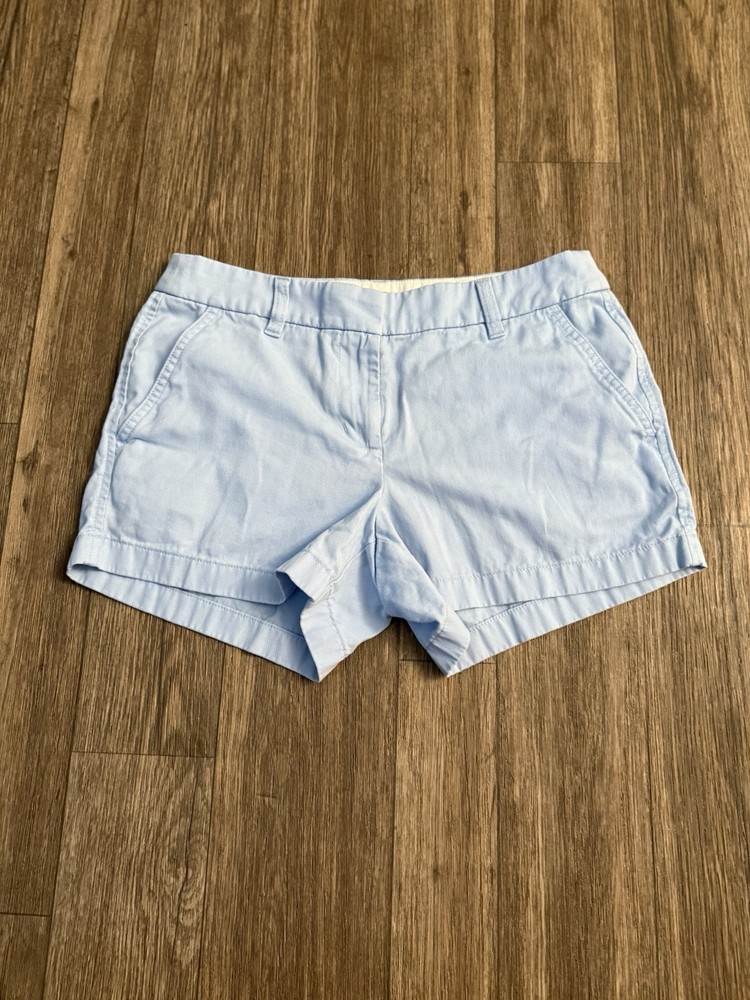 J.Crew Chino Shorts Womens sz 4 100% Cotton Sky Blue