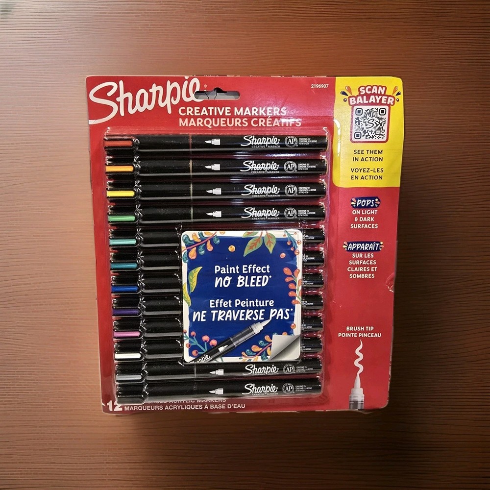 Sharpie Creative Markers, Water-Based Acrylic, Brush Tip, Office Product