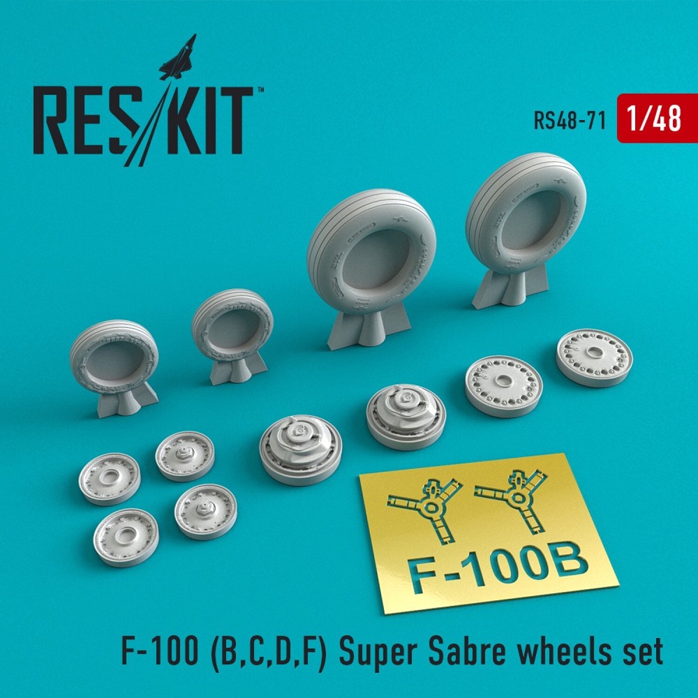 1:48 Scale F-100 Super Sabre Wheels Set by ResKit RS48-0071 for B C D F Models
