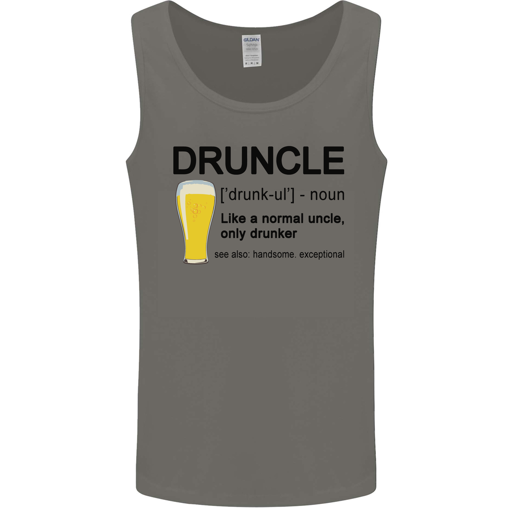 Druncle Uncle Funny Beer Alcohol Day Mens Vest Tank Top