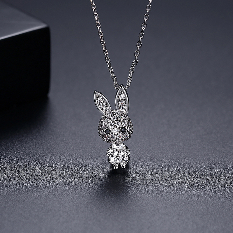 Rabbit Zircon Pendant Simple Short Necklace Fashion Women's Gold Plated Jewelry