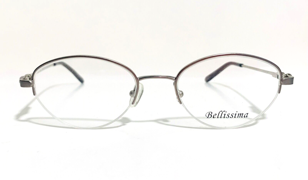 Bellissima BL627 Light Mauve Silver Semi-Rimless Oval Eyeglasses 50-19-135mm