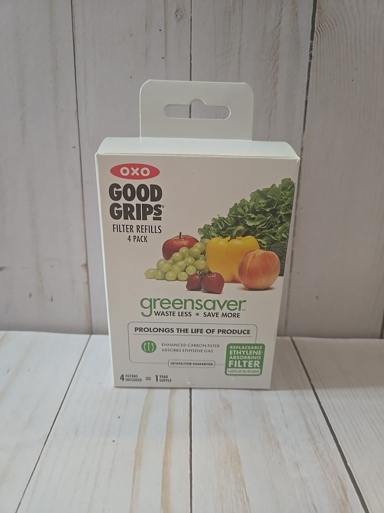 OXO Good Grips GreenSaver Carbon Filter Refills 4-Pack 1-Year Supply Freshness Guaranteed-image