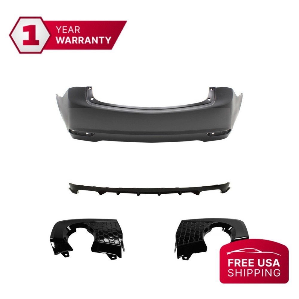 2018-2020 Acura TLX Base Rear Bumper Cover with Trims & Valance