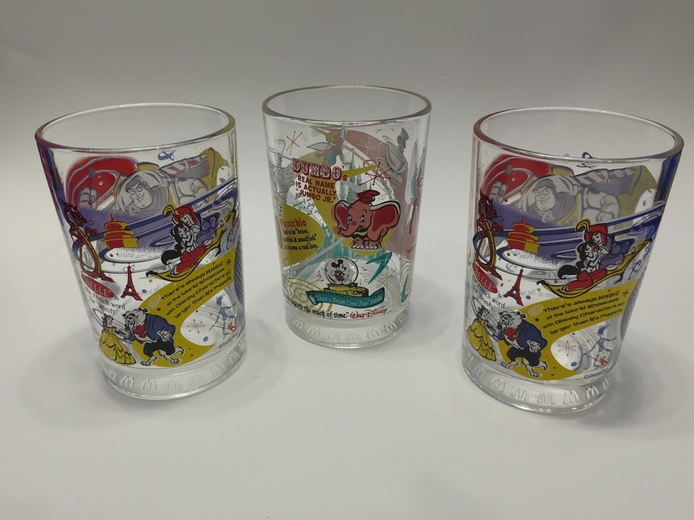 Vintage McDonald's Disney World 100 Years of Magic Glass Cup Set of 3