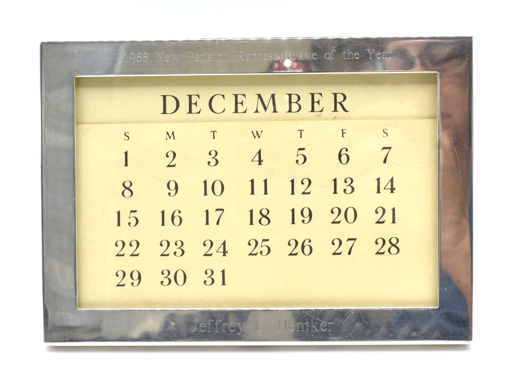 Vintage TIFFANY & CO Sterling Silver Perpetual Calendar Corporate Picture Frame