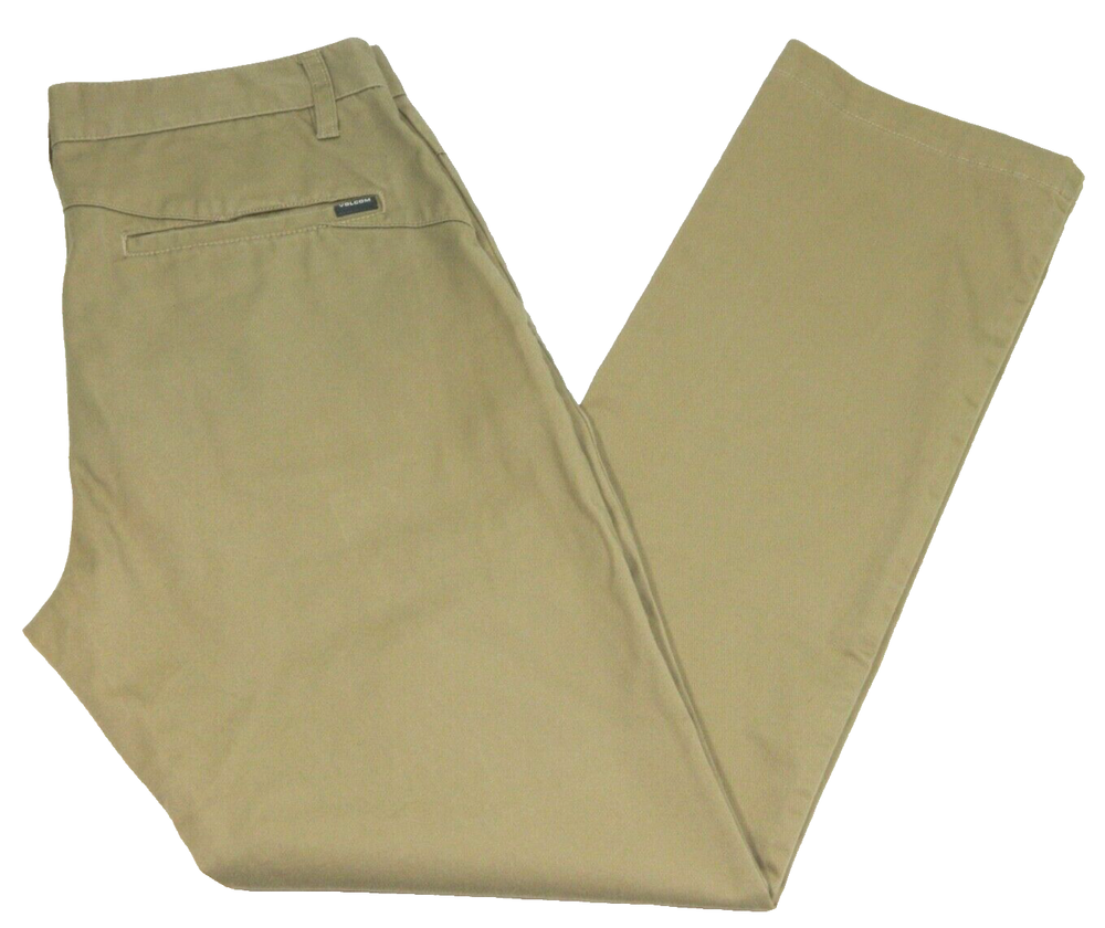 Men's Volcom Pants Modern Straight Fit Beige Tag 32 measured Size 31x31