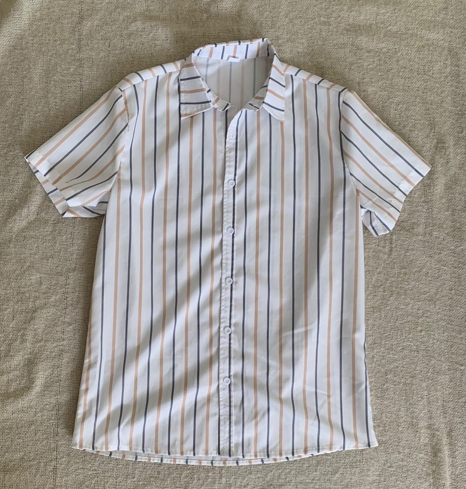 SHEIN Striped Button-Up Shirt Size Small EUC Excellent Condition