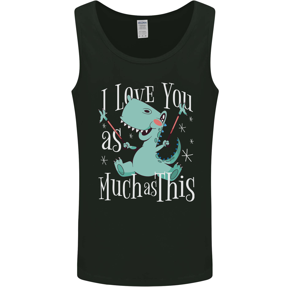 T-Rex I Love You Dinosaur Valentines Day Mens Vest Tank Top