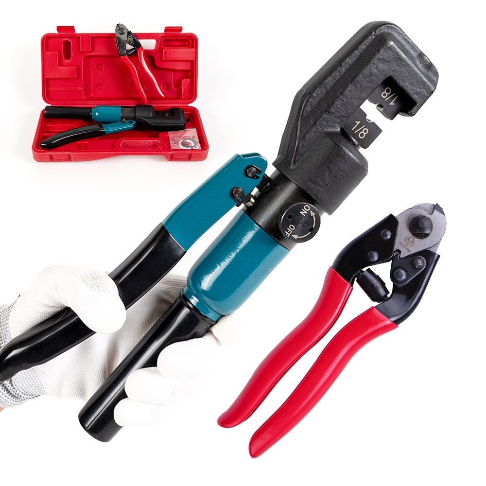 Hydraulic Crimper Tool for Custom Cable Railing Installation
