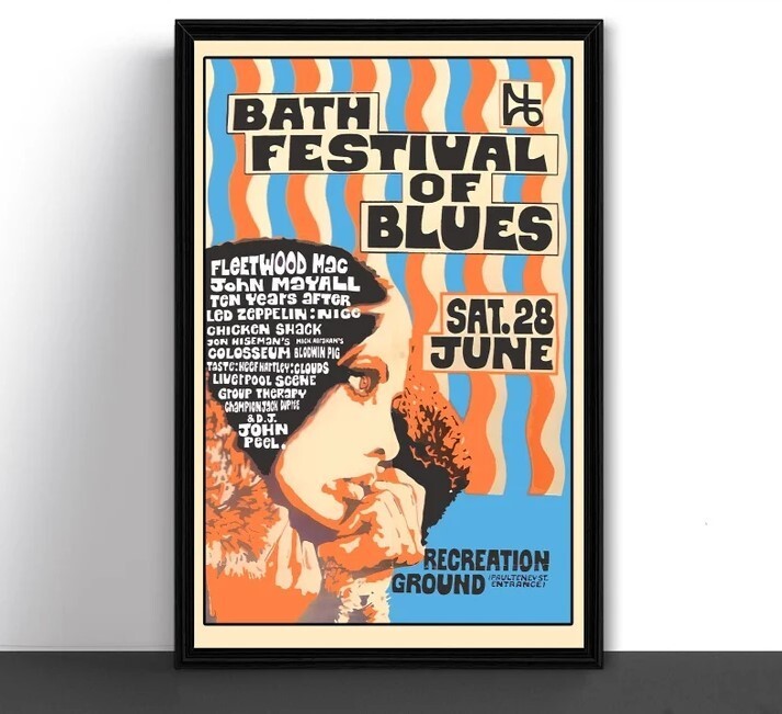 Bath Festival Of Blues Concert Tour Poster 1969