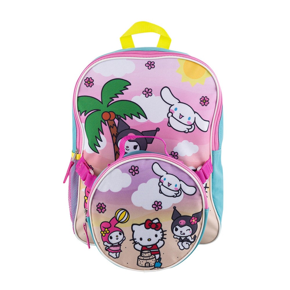 Hello Kitty and Friends Large 16 Inch Beach Backpack with Lunch Bag for Girls