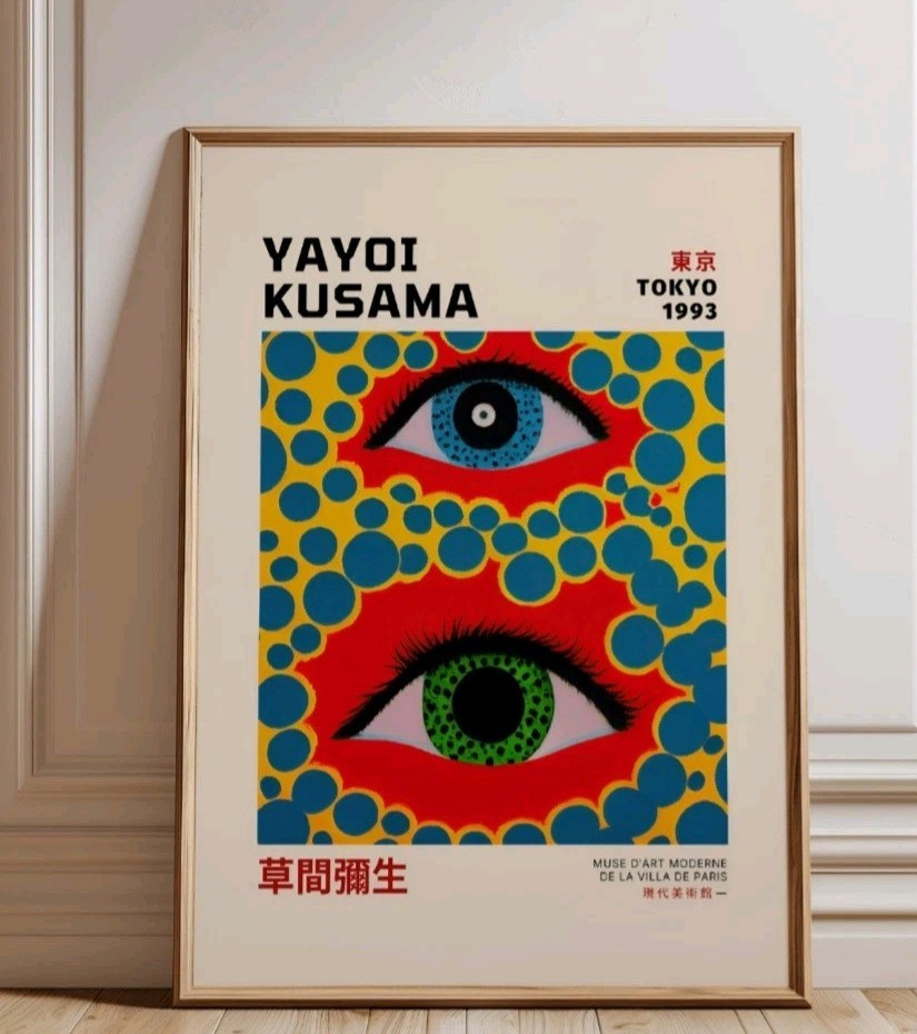 Yayoi Kusama Eyes Art Poster Print Colourful Modern Wall Decor Unframed