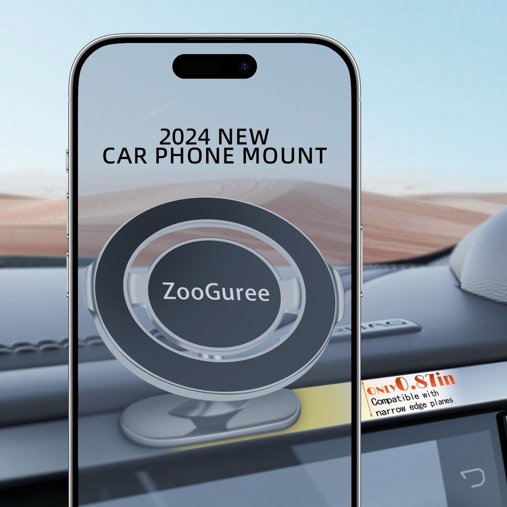360° Rotatable Magnetic Car Phone Holder with 20+ Strong Magnets – MagSafe Compatible