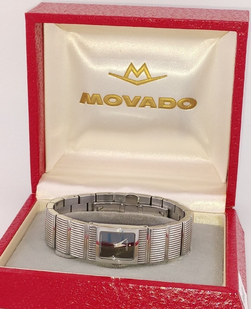 Vintage Movado Concerto Ladies Stainless Steel Watch Model 84A11401
