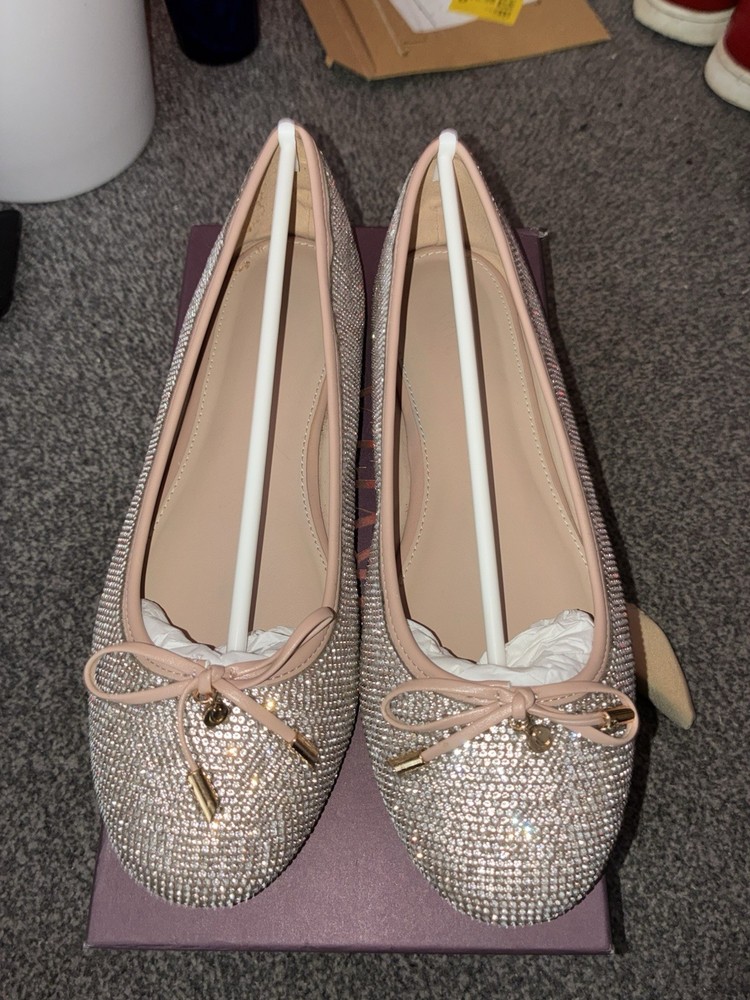 Manic Bling Carvela Silver Synthetic Flats