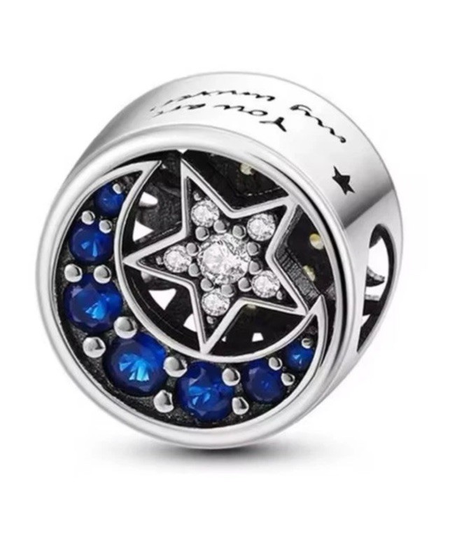 Sun Moon Stars Sterling Silver Charm Bead for Bracelet  