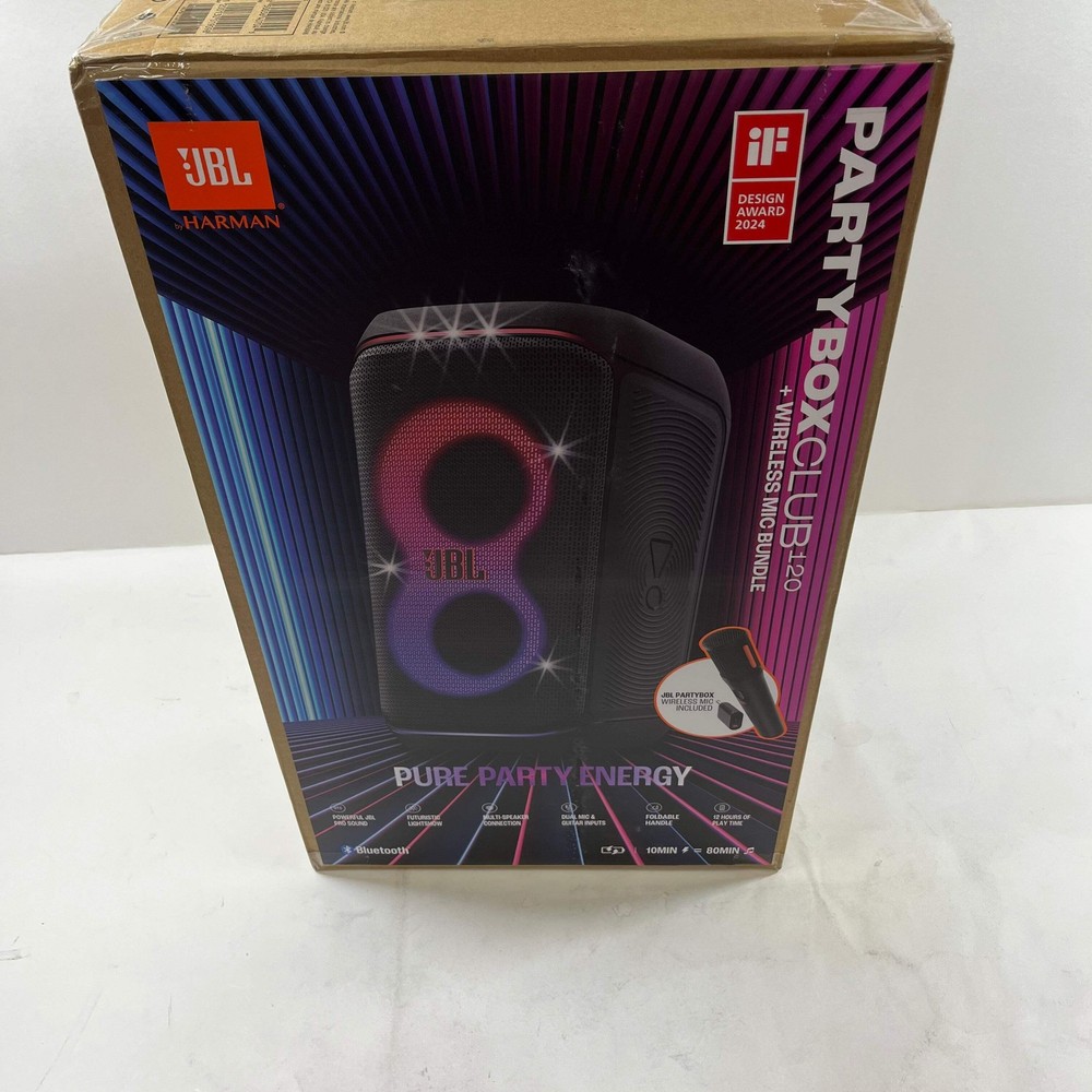 New JBL PartyBox Club 120 Portable Bluetooth Party Speaker Black