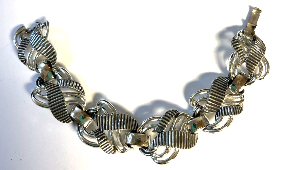 Vintage MARBOUX Chunky Bracelet by Marcel in Rare Silver Tone