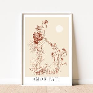 Stoic Amor Fati Nietzsche Quote Poster Latin Motivational Wall Art