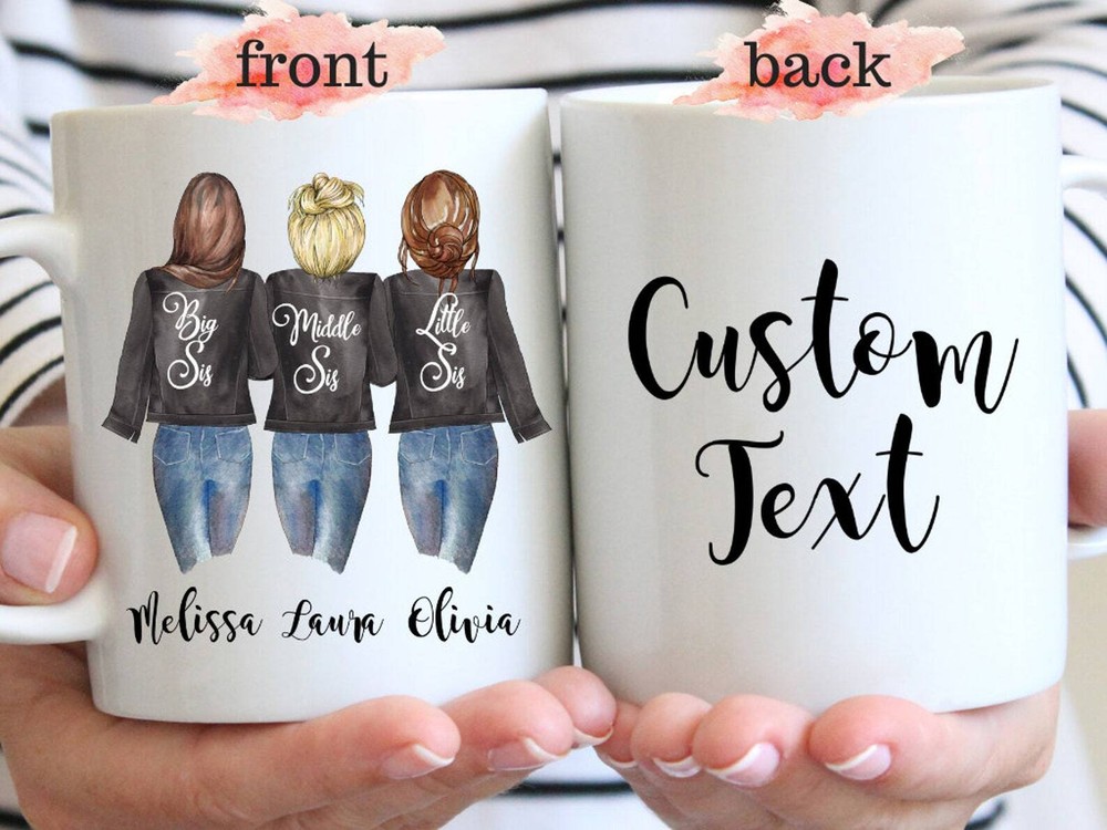 Custom Sisters Mug – Personalized Gift for Sisters Moving Away or Long Distance  