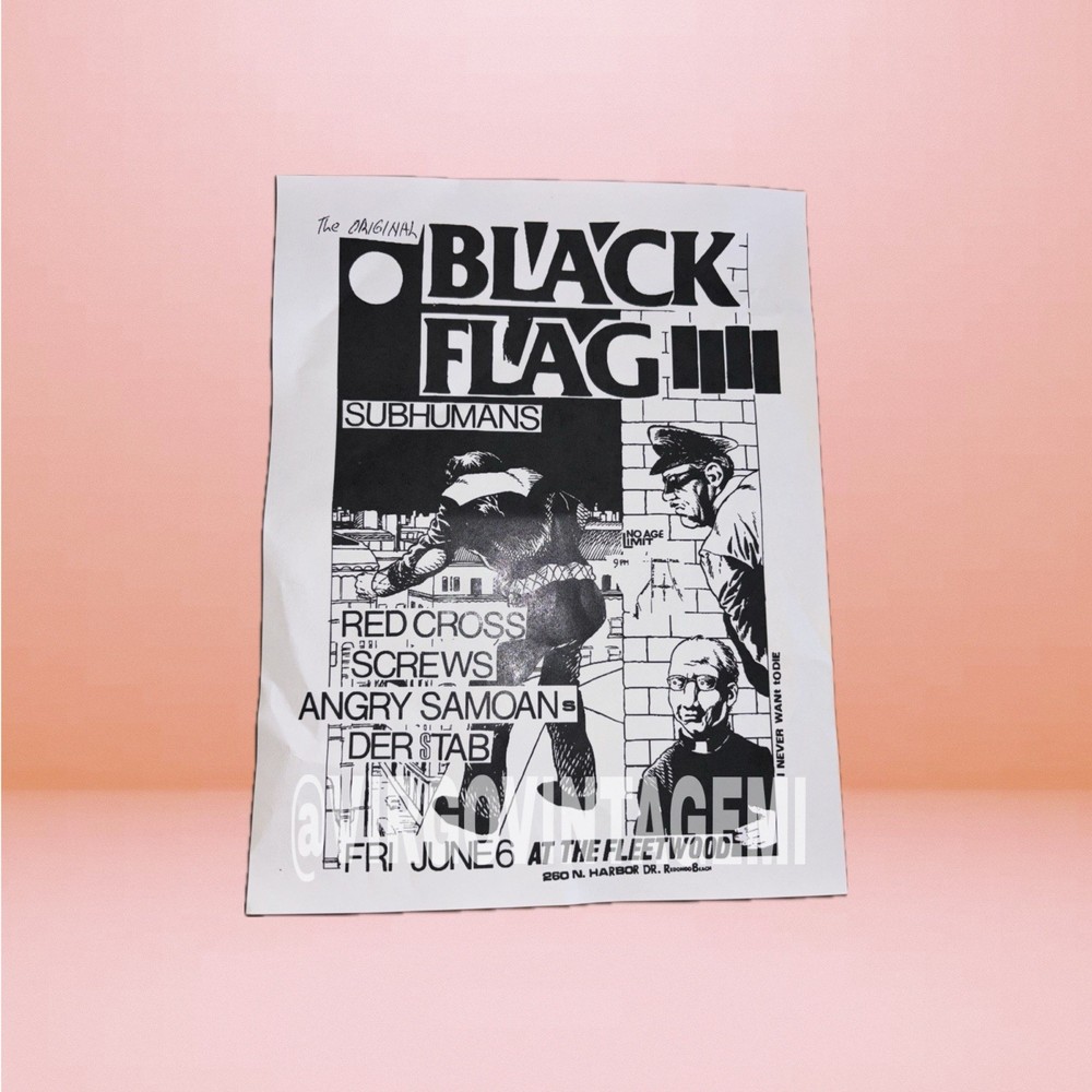 Black Flag Concert Flyer (June 6, 1980 At The Fleetwood - LA, California)