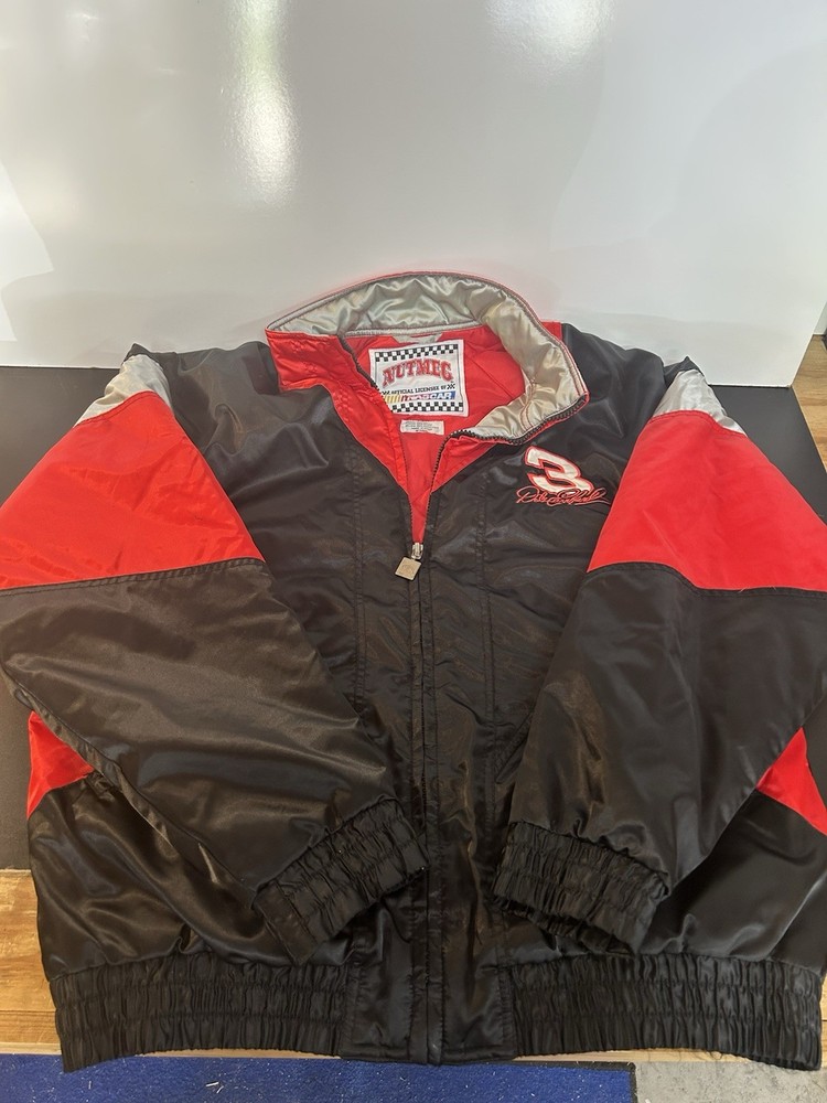 Vintage 90s Dale Earnhardt NASCAR Nutmeg Puffer Jacket Large Working Zippers