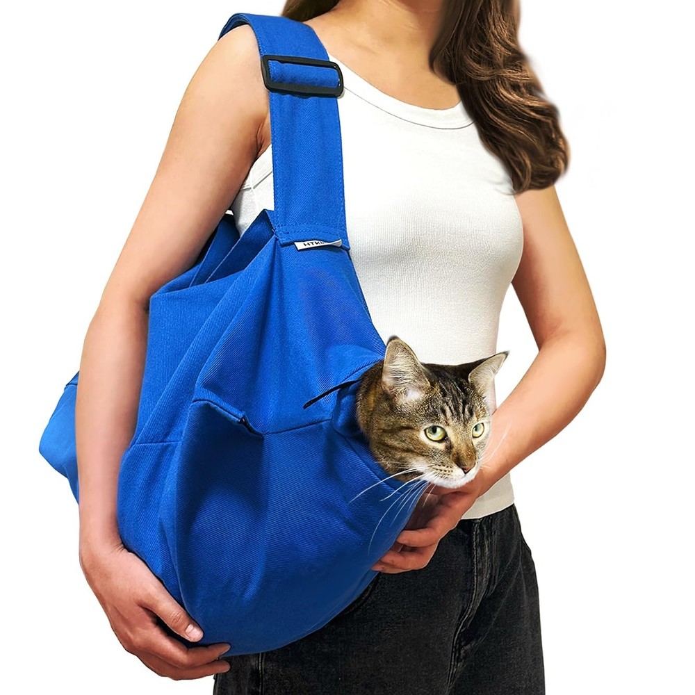 Soft Cat Carrier Pouch for Medium & Large Cats Up to 20lbs Escape Proof Design