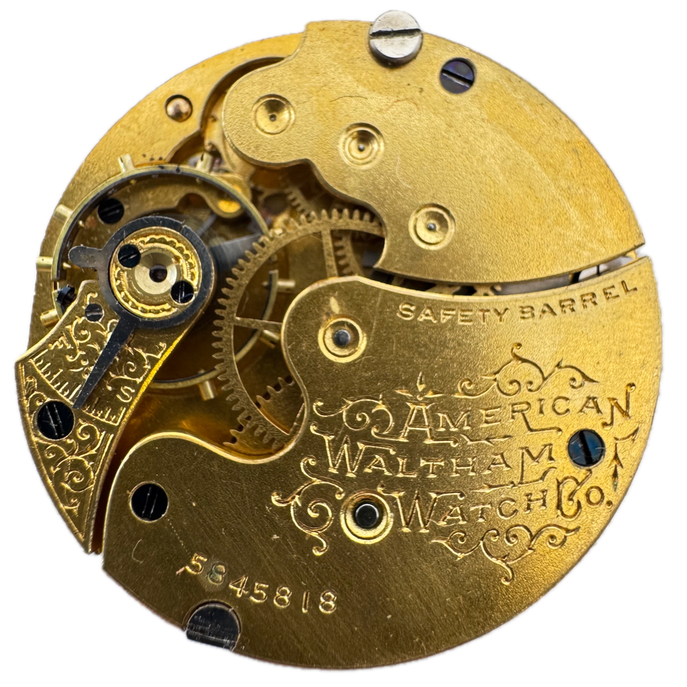 Antique 0s 1893 Waltham 7 Jewel Mechanical Hunter Pocket Watch Movement 60 USA