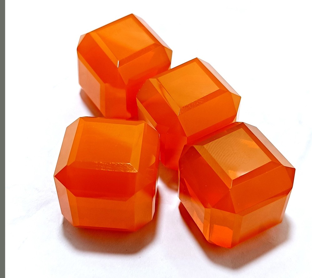506.50 Ct Natural Orange Opal Cube Cut Welo Australian 4 Pcs  Certified Gemstone