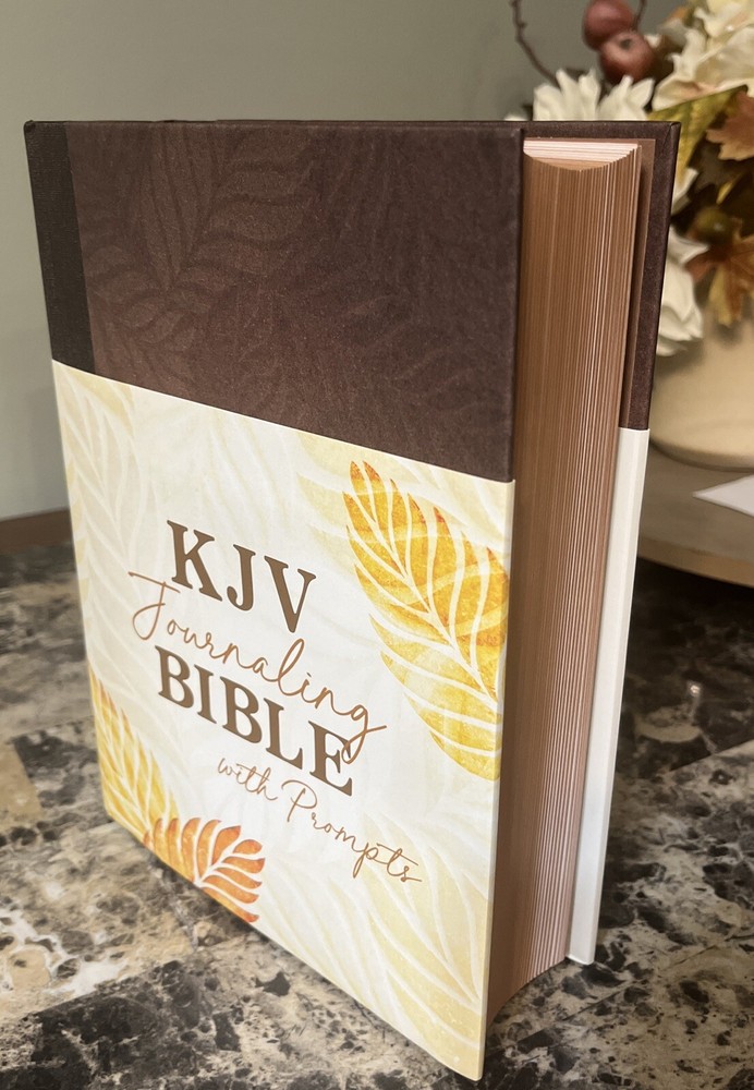 KJV Journaling Bible with Copper Leaf Cover and Prompts by Barbour Staff 2023 Hardcover