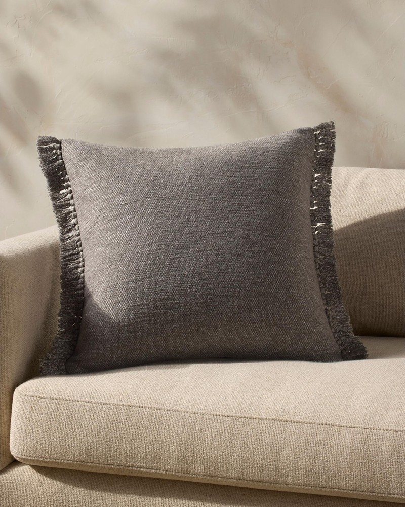 Joanna Gaines Magnolia Jett Collection 22x22 Grey Pillow Cover PMH0063
