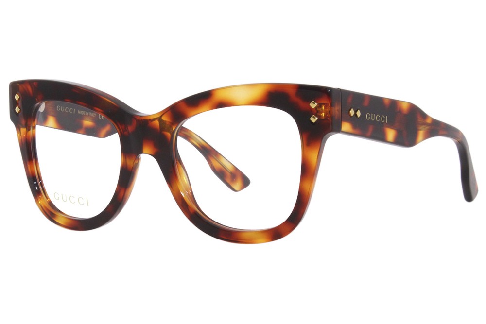 Gucci GG1082O 002 Havana Cat Eye Full Rim Eyeglass Frame for Women 50mm