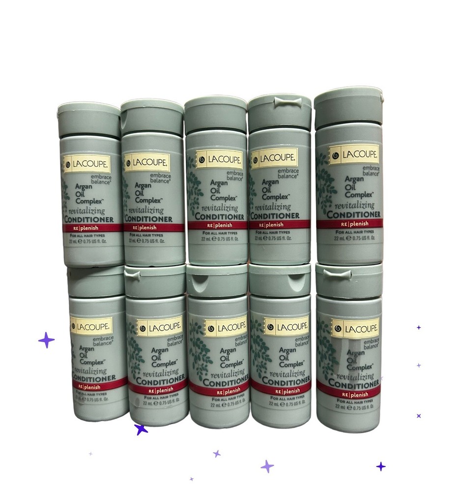 100-Pack LaCoupe Argan Oil Revitalizing Travel Conditioner Mini 22ml 0.75oz Bottles