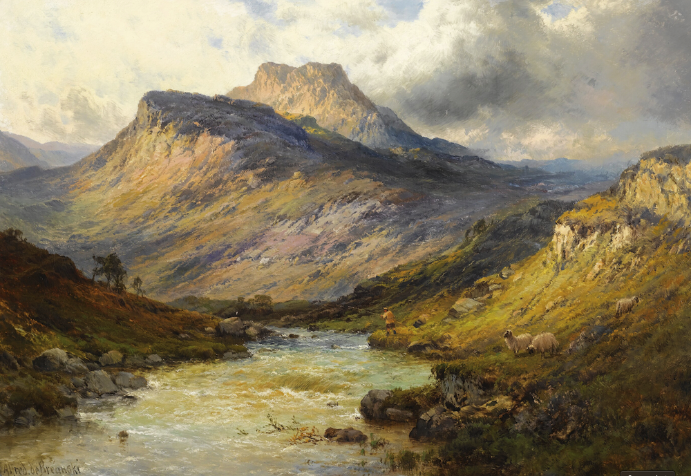 Loch Lomond; A Trout Stream near Stirling | Alfred de Breanski | Scotland Print