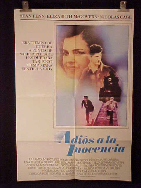 SEAN PENN NICOLAS CAGE ARGENTINEAN 1sh MOVIE POSTER '84