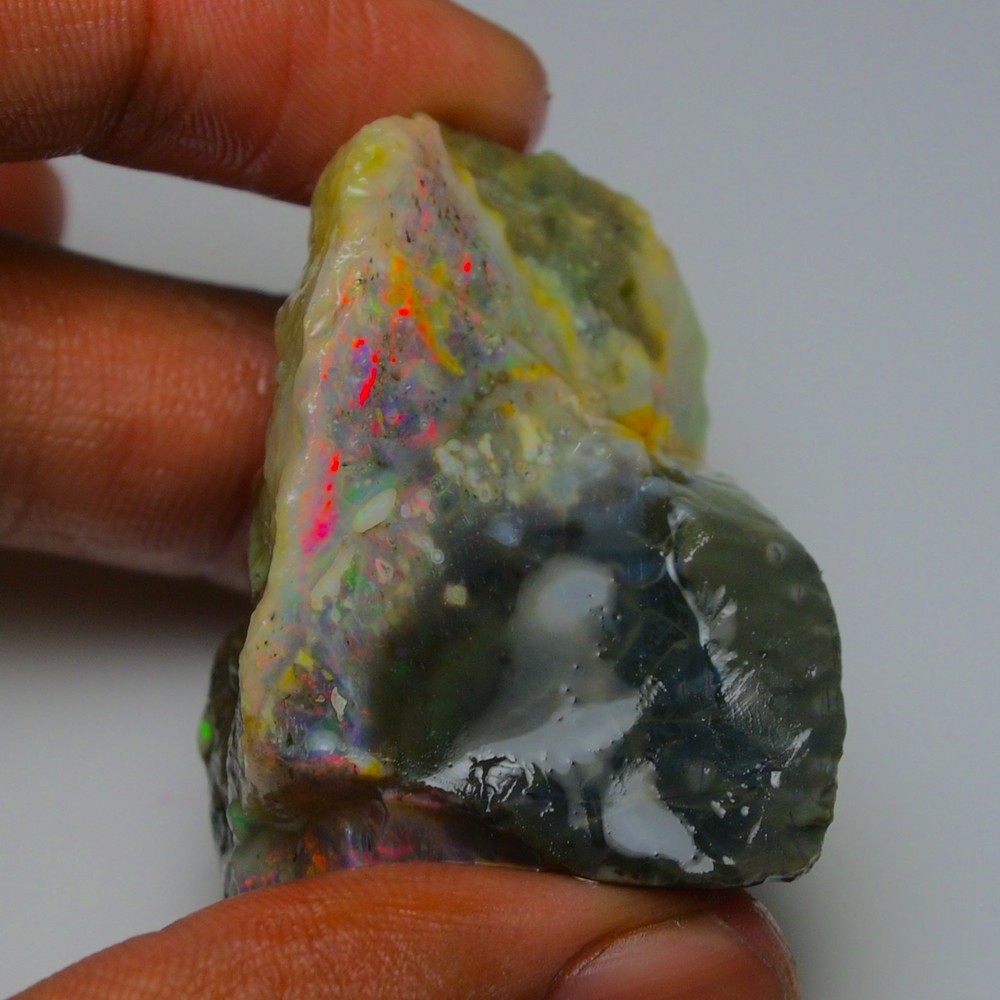 HUGE 156.10 Cts Natural Ethiopian Opal Rough - Multi Fire Welo Opal Raw Crystal
