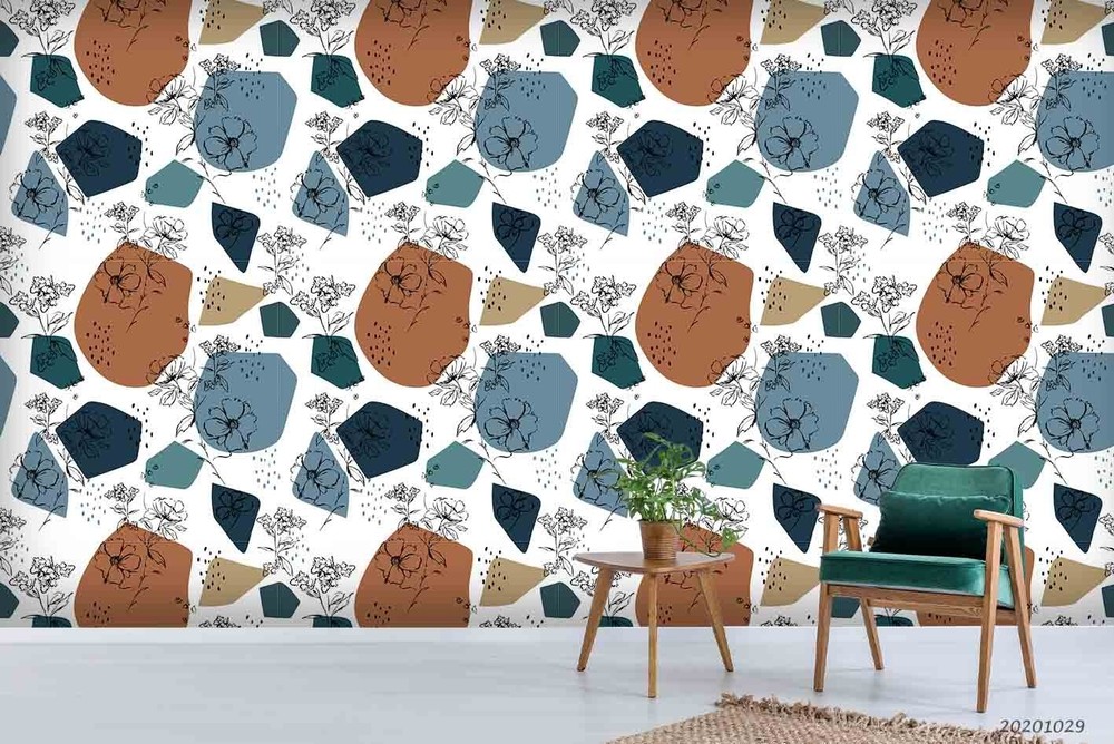 3D Flowers Geometric Graphics Pattern Wall Murals Wallpaper Murals Wall Sticker