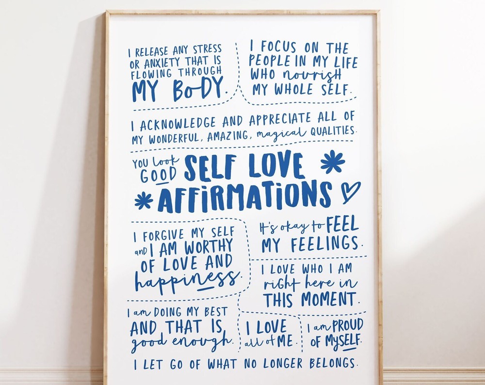 Self Love Motivational Art Daily Affirmations Print Positive Affirmation Quote