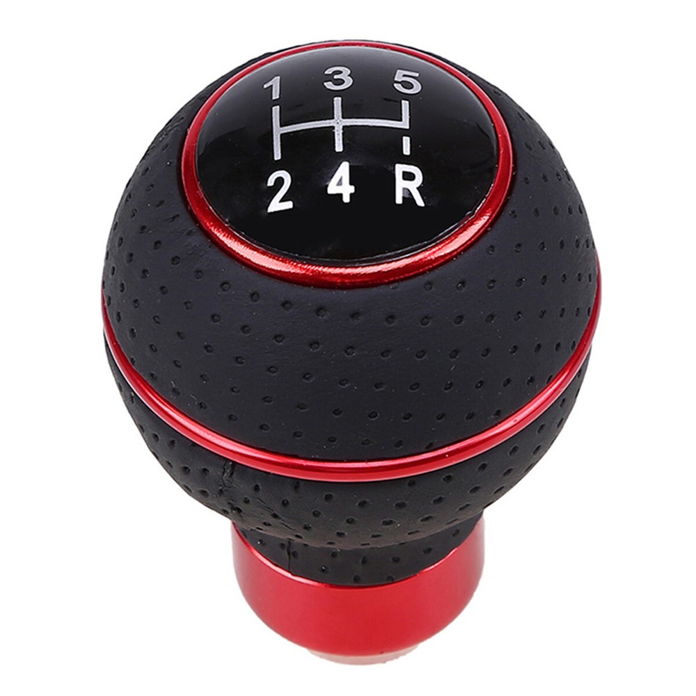 5 Speeds Car Gear Shift Knob Manual Gear Knob PU Leather Aluminum Shifter Lever