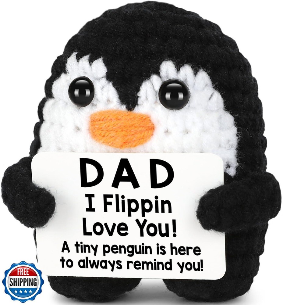 Handmade Crochet Mini Penguin - Unique Fathers Day Gift from Daughter, Son or Wife-image