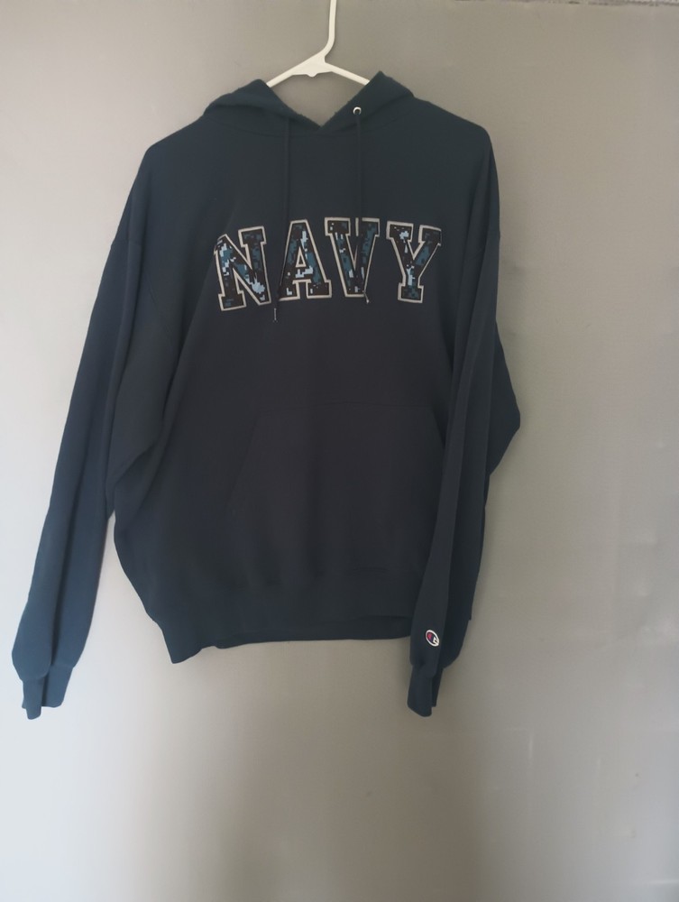Navy Champion Crewneck Sweatshirt Large Size Comfort Fit