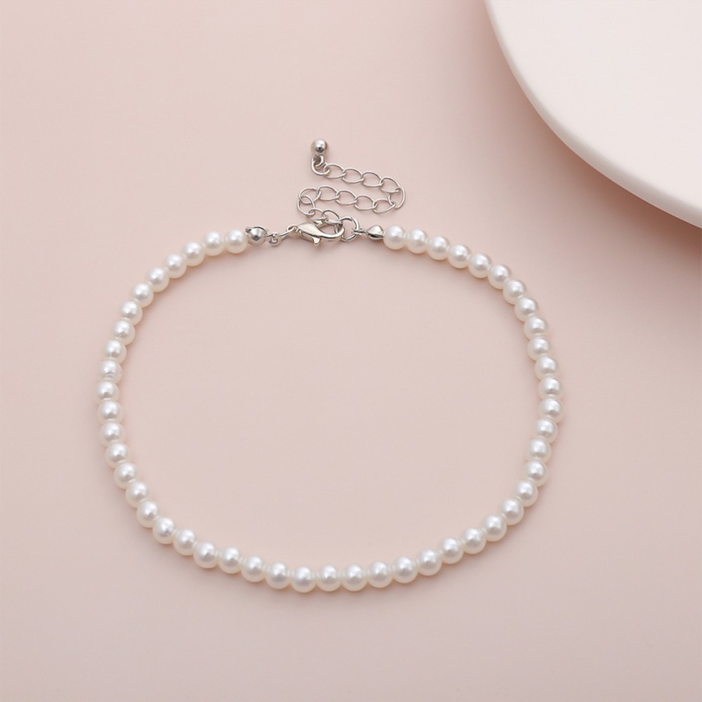 Faux Pearl Anklet for Women and Men - Elegant Artificial Foot Bracelet