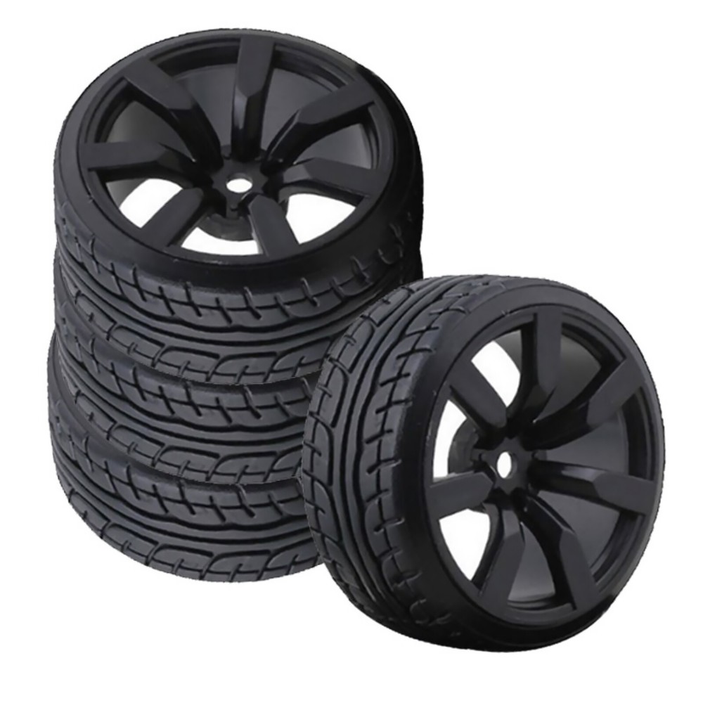 4X 12mm Hex Hub Drift Wheel Rim Tires for Tamiya TT01 TT02 1/10 RC Racing Car y