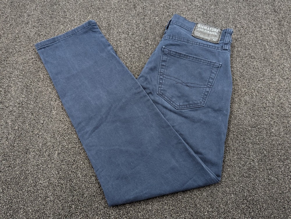 Signature Levi Strauss Mens S67 Athletic Dark Blue Pants Jeans Size 28 x 30